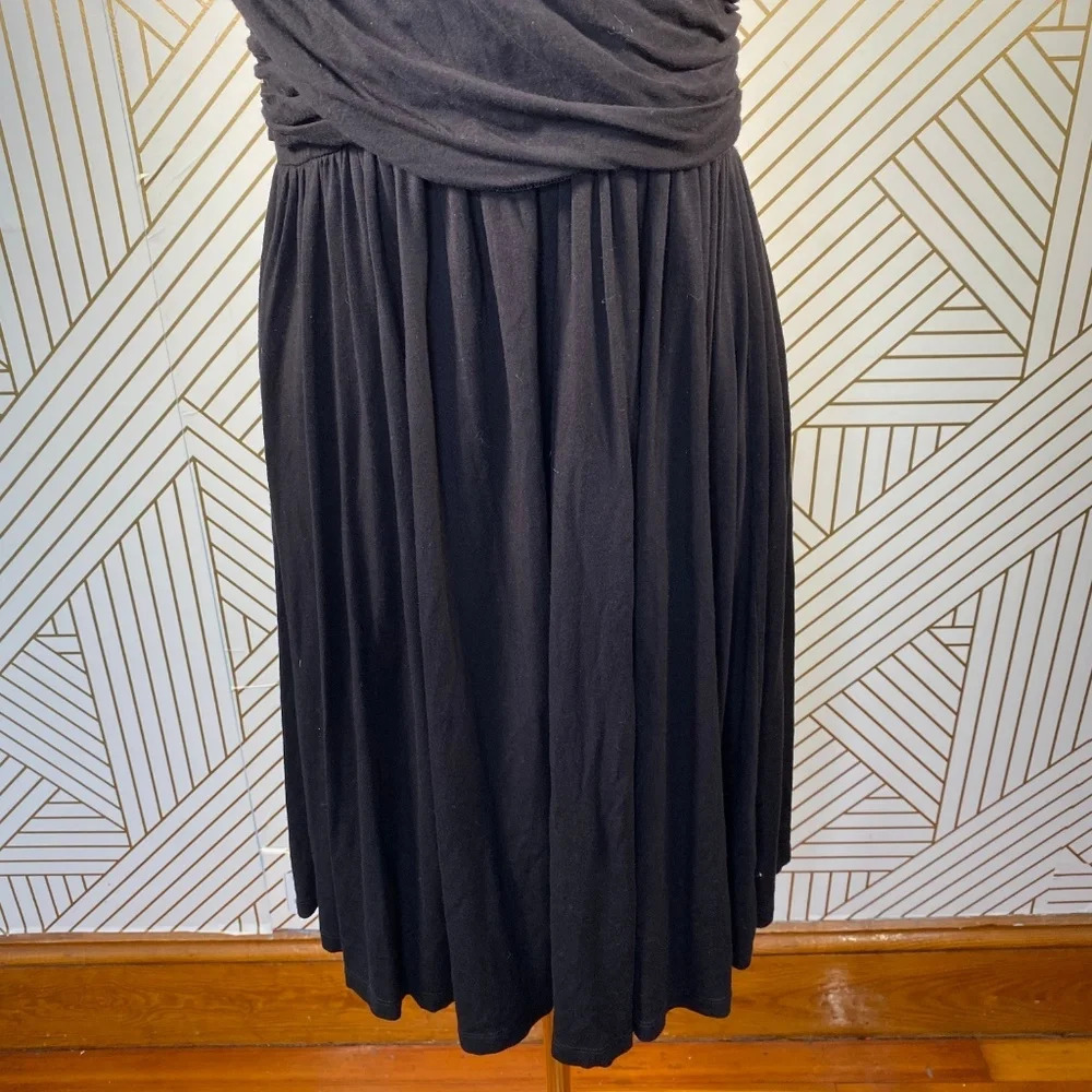 Anthropologie Girls from Savoy Dress Draped Sleeveless Jersey Black Size Small‎ - Picture 4 of 8